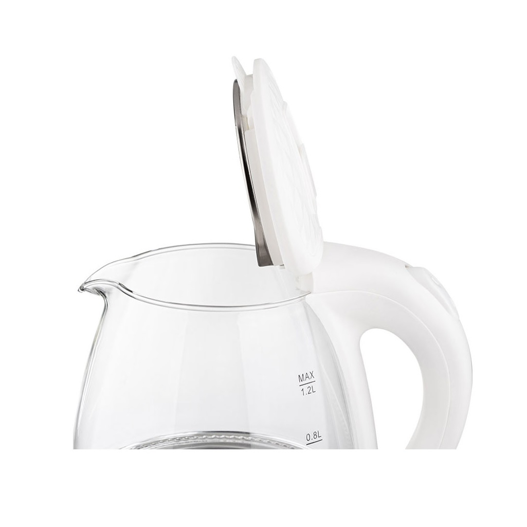 Чайник электрический Homestar HS-1053, 1.2 л, 1.5 кВт, прозрачный, белый