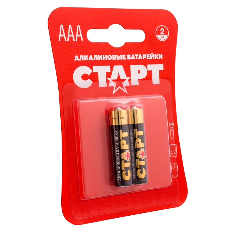 Батарейка Старт LR03-BL2 тип ААА, 2 штуки в блистере