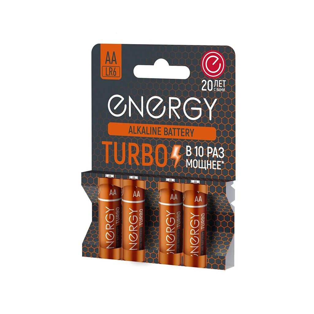 Элемент питания алкалиновый Energy Turbo LR6/4B тип АА, блистер, 4 шт