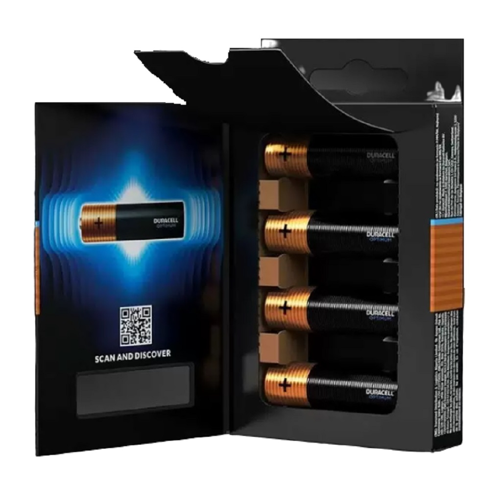 Батарейка Duracell Optimum Б0056020 LR6 AA Alkaline 1.5V, без ртути и кадмия, индикатор заряда