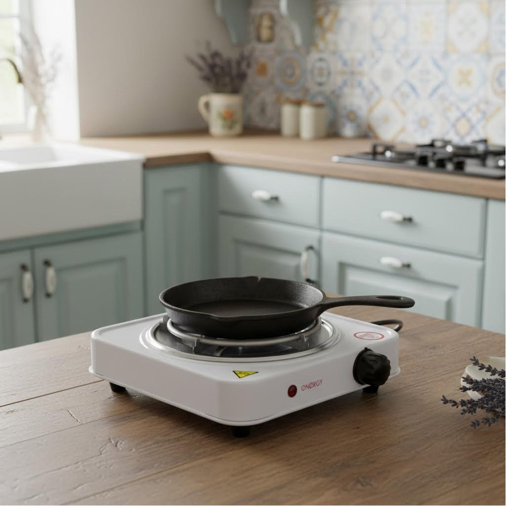 Электроплитка настольная Energy EN-902, 1 конфорка, цвет белый, 1 кВт