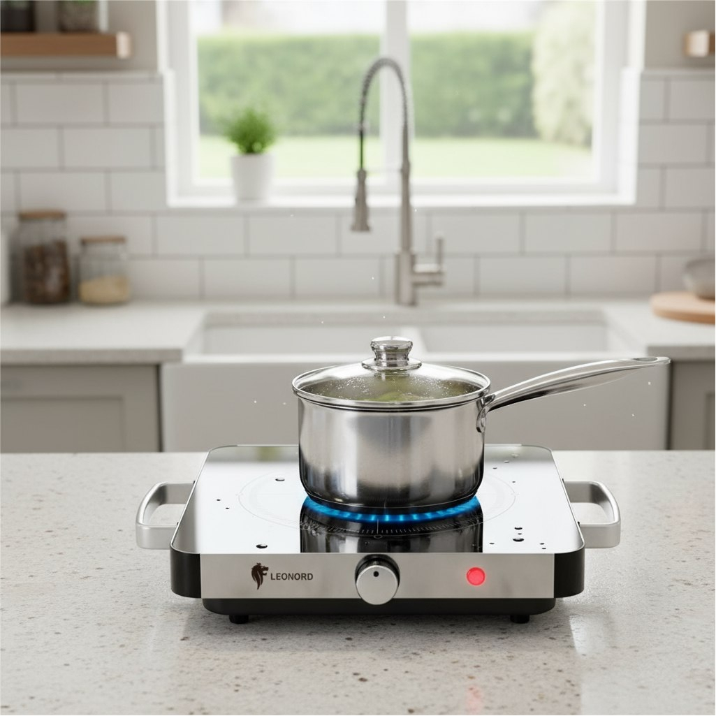 Электроплитка настольная Leonord LE-1747, инфракрасная, цвет черный, 2 кВт