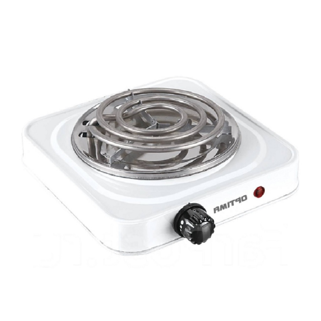 Электроплитка настольная Optima OS-111TW, спиральная конфорка, цвет белый, 1 кВт