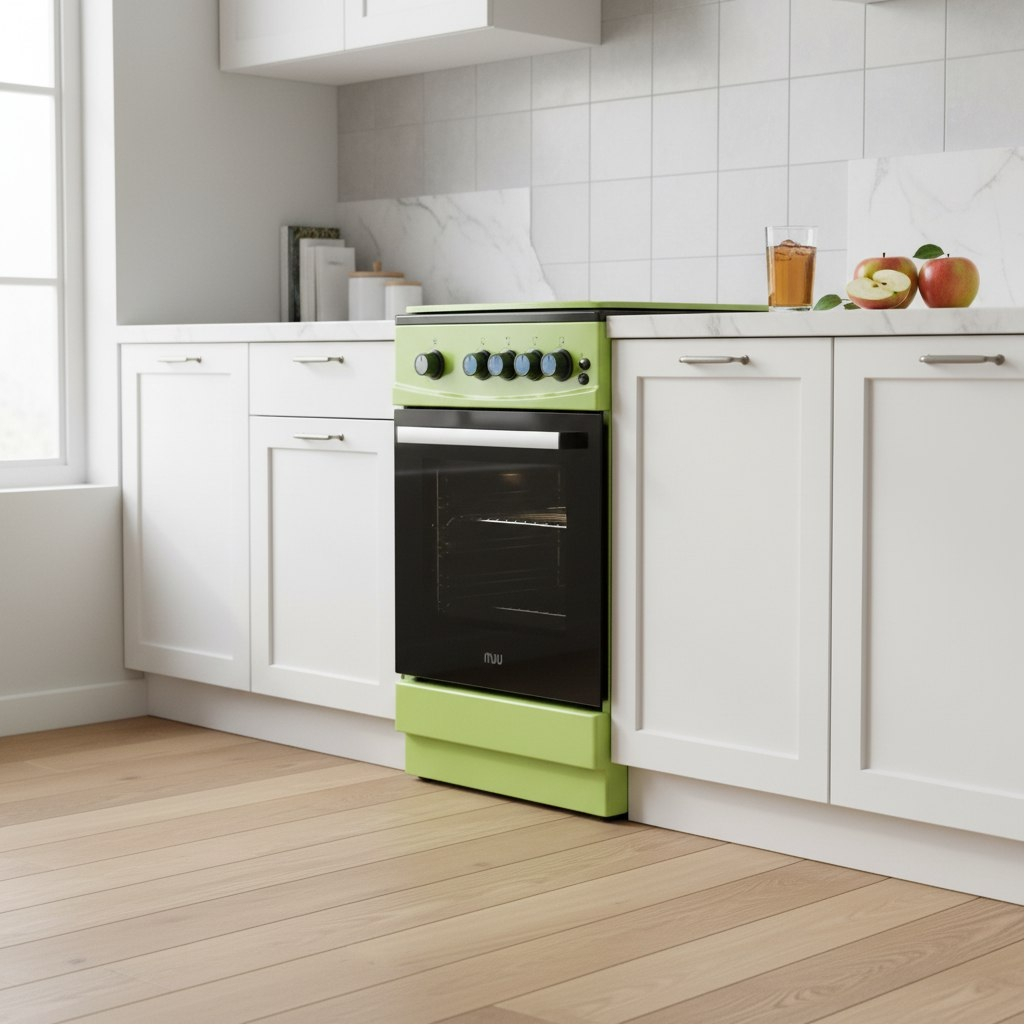 Плита газовая MIU UNO 52S, УТ-00002894, цвет зеленый, объем духовки 54 л, откидная дверца