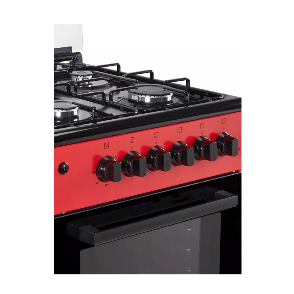 Плита газовая MIU UNO 52S, УТ-00002893, цвет красный, объем духовки 54 л, откидная дверца