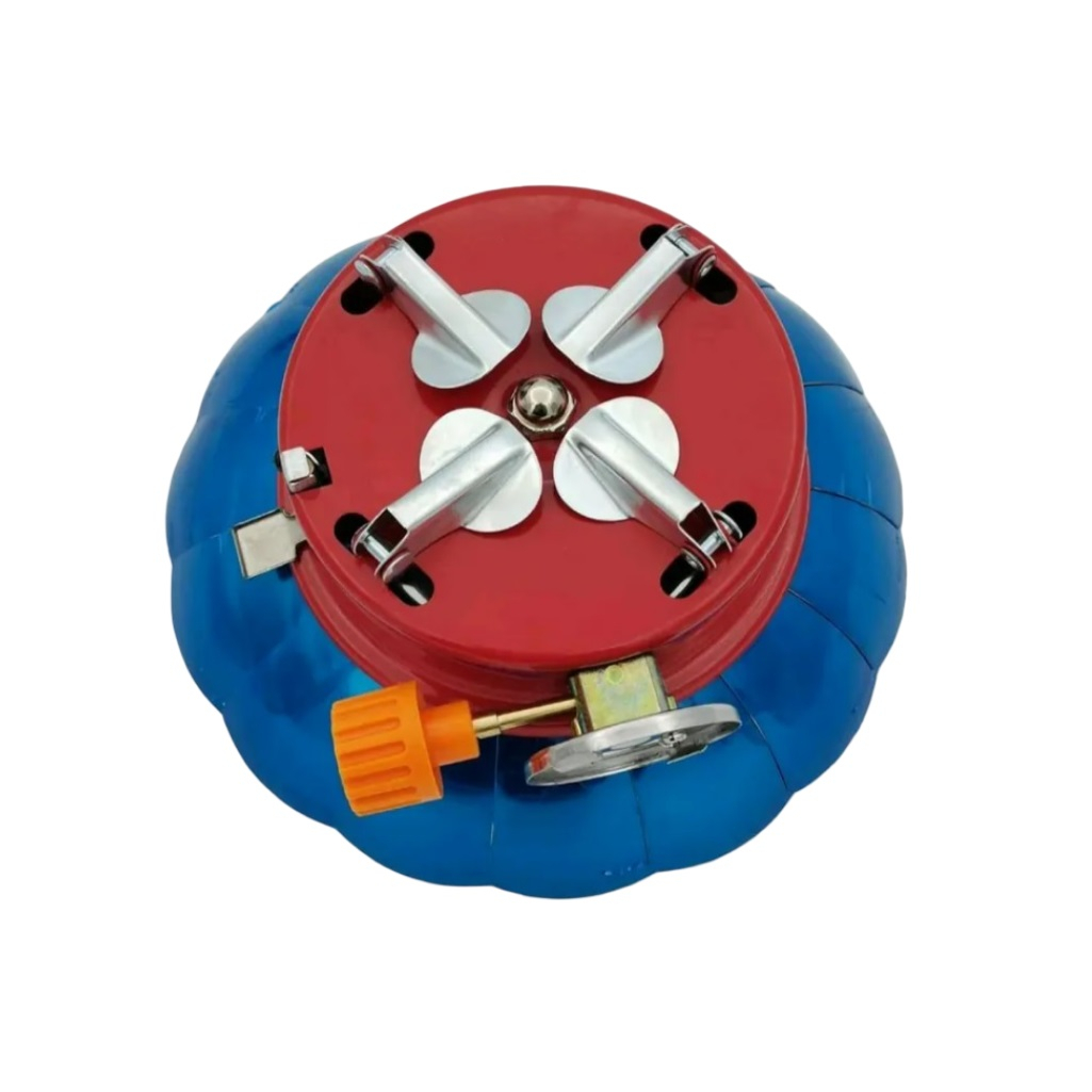 Плита газовая портативная Energy GS-100, 0.3 кВт, 1 конфорка, пьезоподжиг, регулируемая ветрозащита, цвет красный