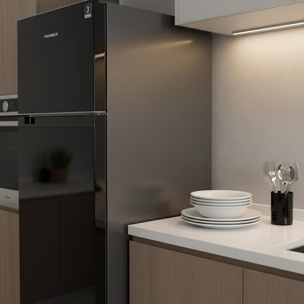 Холодильник двухкамерный Premier PRM-250TFDF/DI, объем 261 л, цвет черный, механическое управление, Low Frost