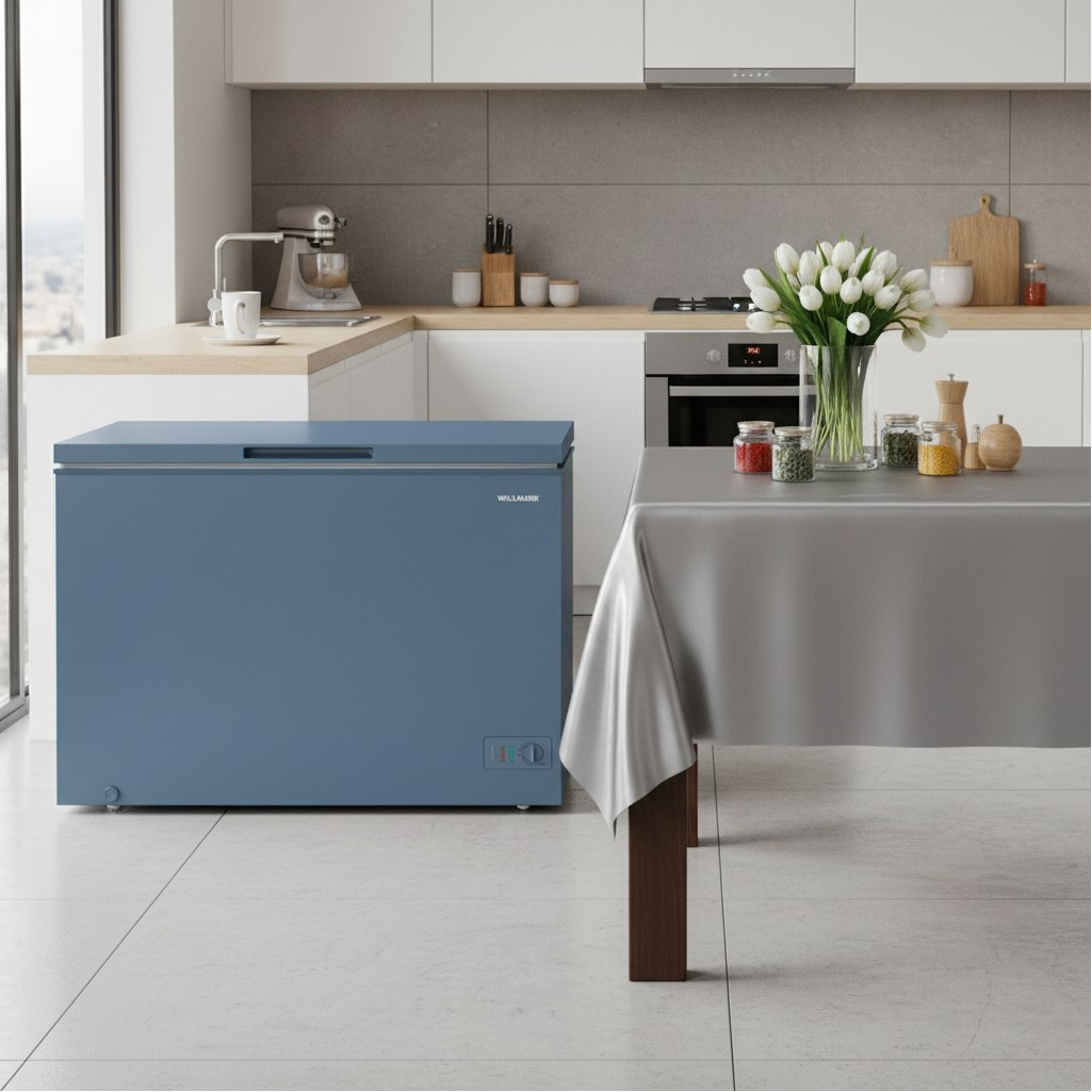 Морозильный ларь Willmark CF-380MS, объем 365 л, цвет синий, ручная разморозка