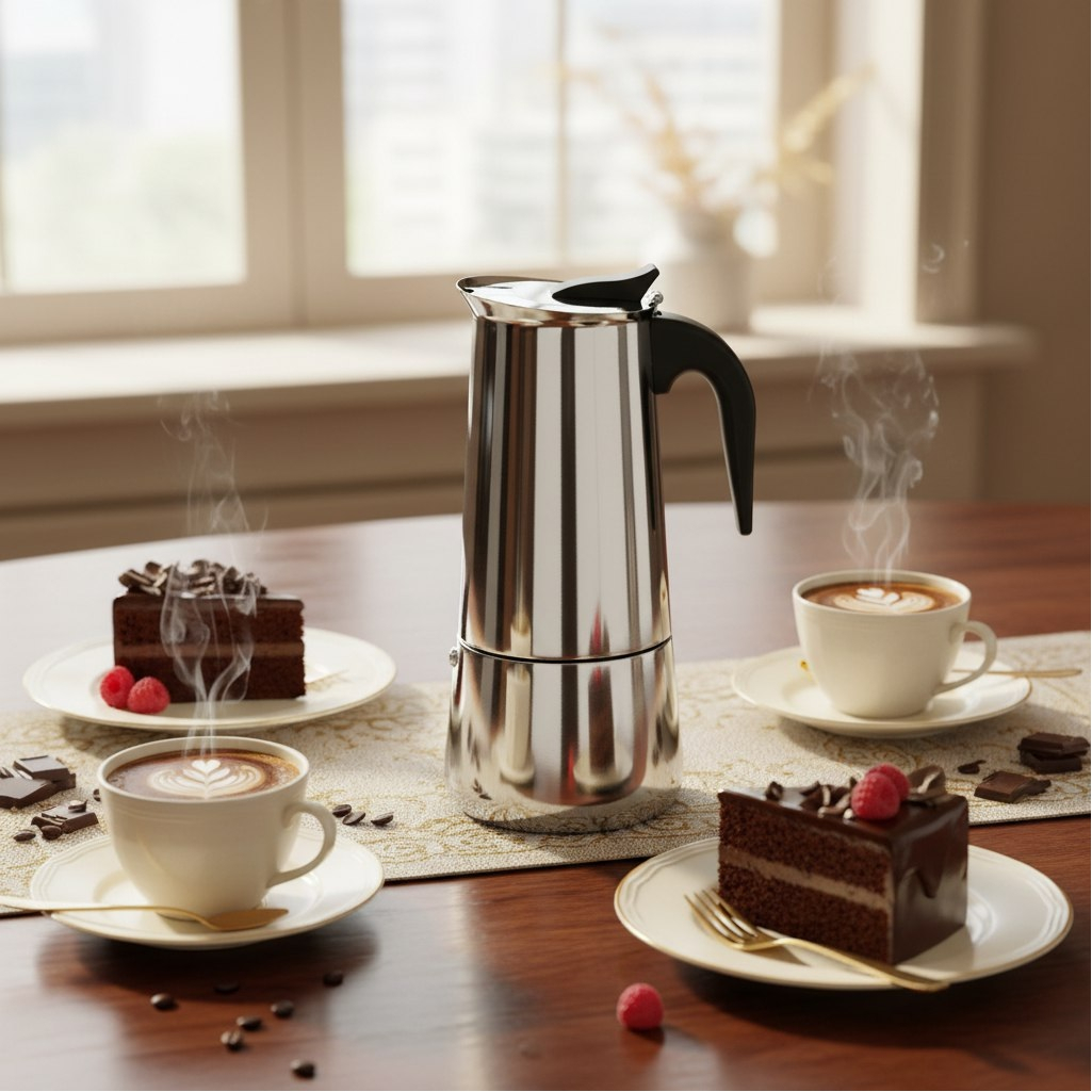 Кофеварка гейзерная Mallony Italia 104760, 12 порций, для приготовления кофе, 0.6 л