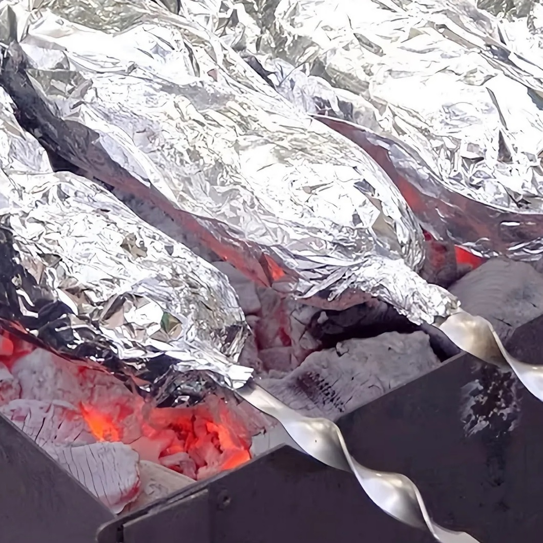 Фольга алюминиевая Саянская Запекание, особо прочная и пластичная, 14 мкм, ширина 29 см, длина 7 м