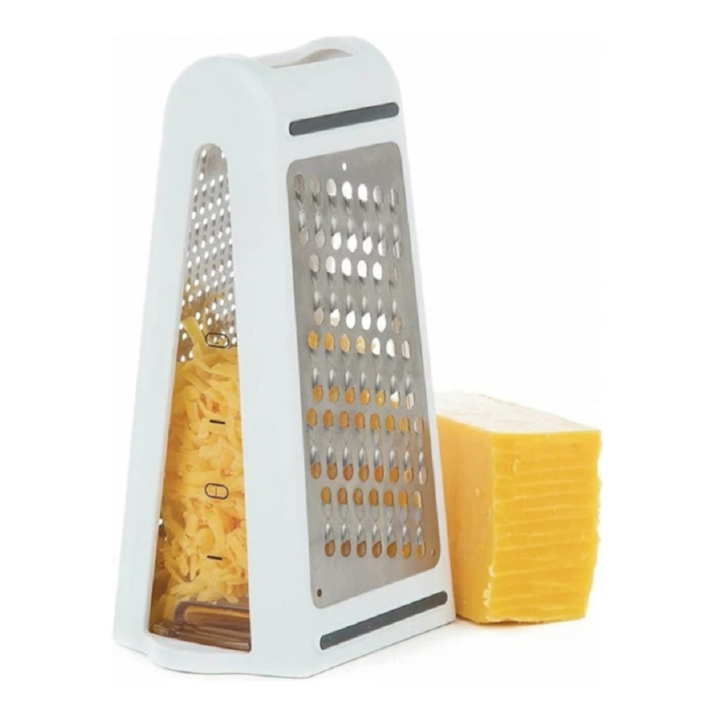 Терка двугранная Mallony, с контейнером, нержавеющая сталь, 85х135х215 мм