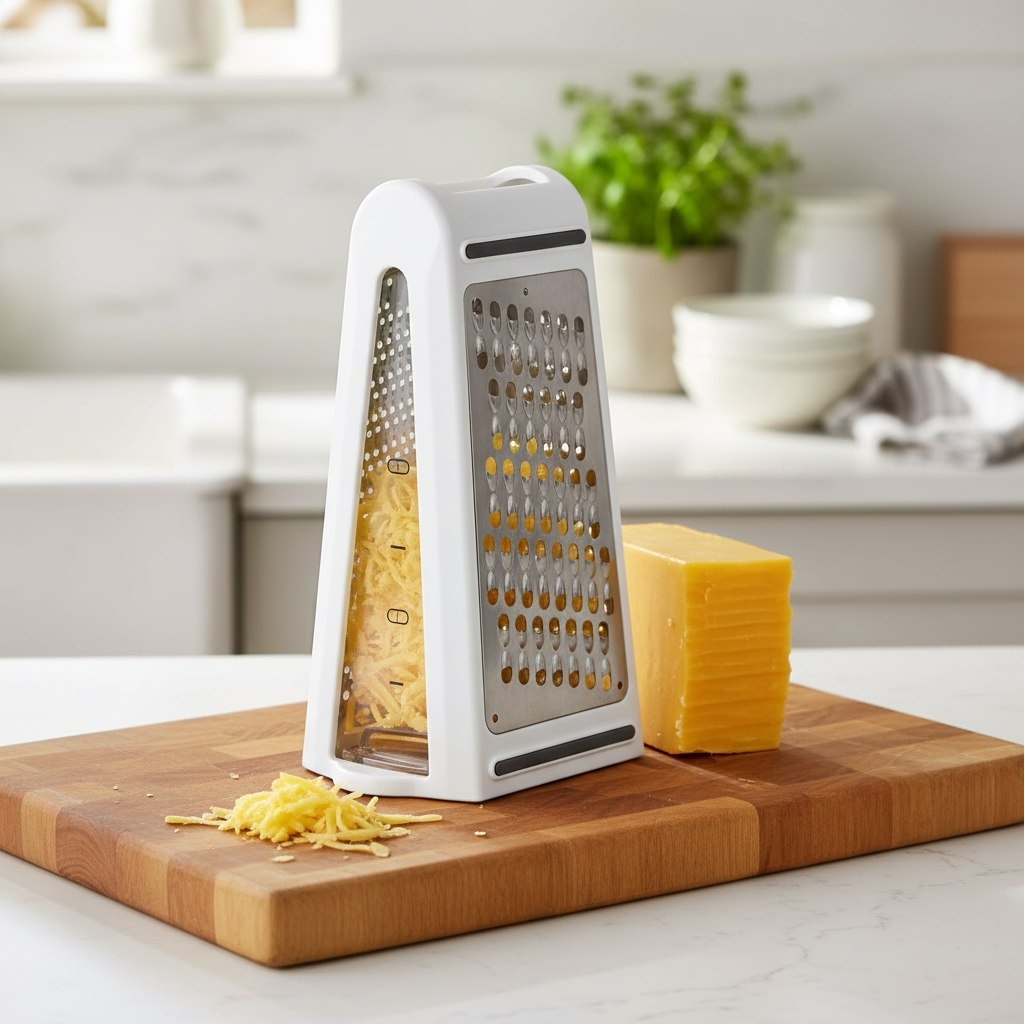 Терка двугранная Mallony, с контейнером, нержавеющая сталь, 85х135х215 мм