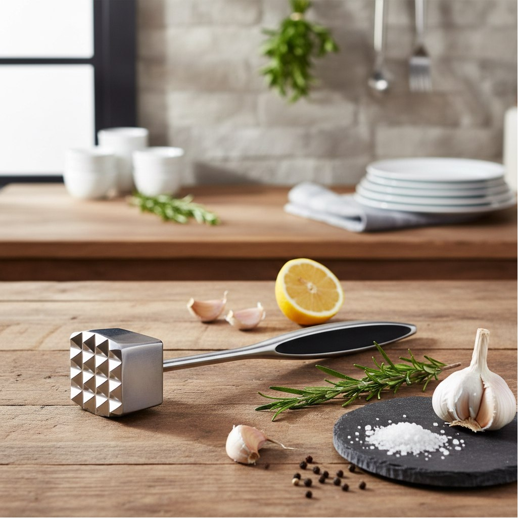 Молоток для мяса Sunhome S423, нержавеющая сталь, серебристый, 45х210 мм