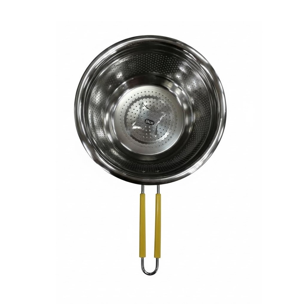 Дуршлаг с ручкой, глубокий, нержавеющая сталь, серебристый, d 24 см