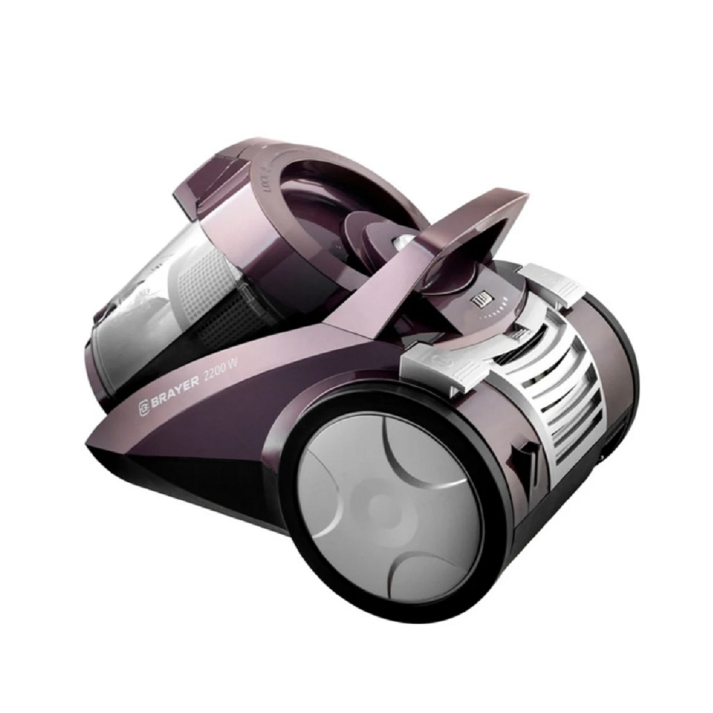 Пылесос циклонного типа Brayer BR4205, сиреневый, 4 л, всасывание 420 Вт, общая мощность 2200 Вт