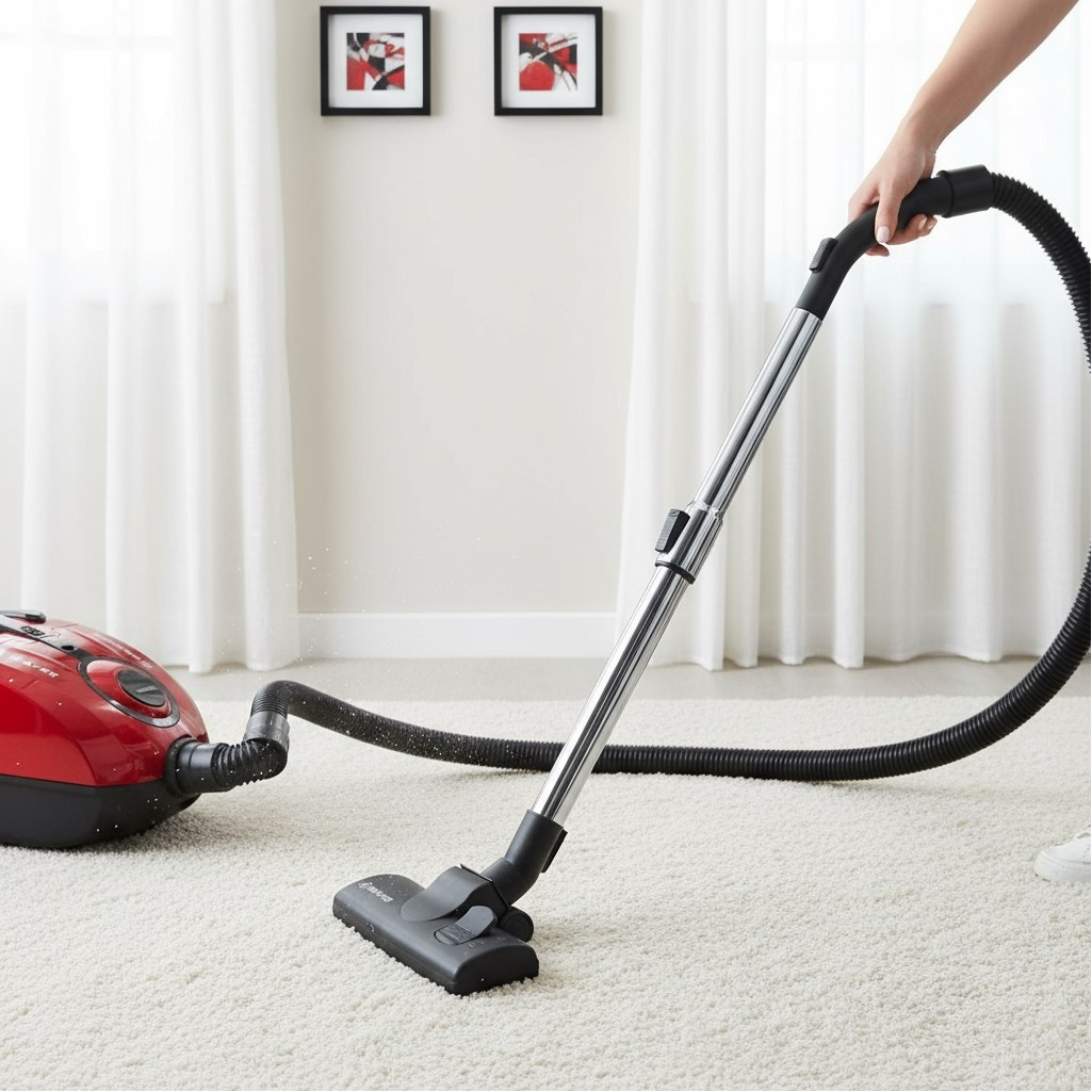 Пылесос мешковый Brayer BR4223, красный, объем бака 2.5 л, 1800 Вт