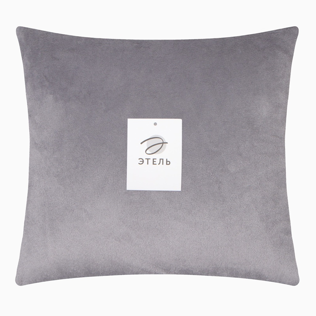 Подушка декоративная Этель 9849753, велюр, синтепон, серая, 30х30 см