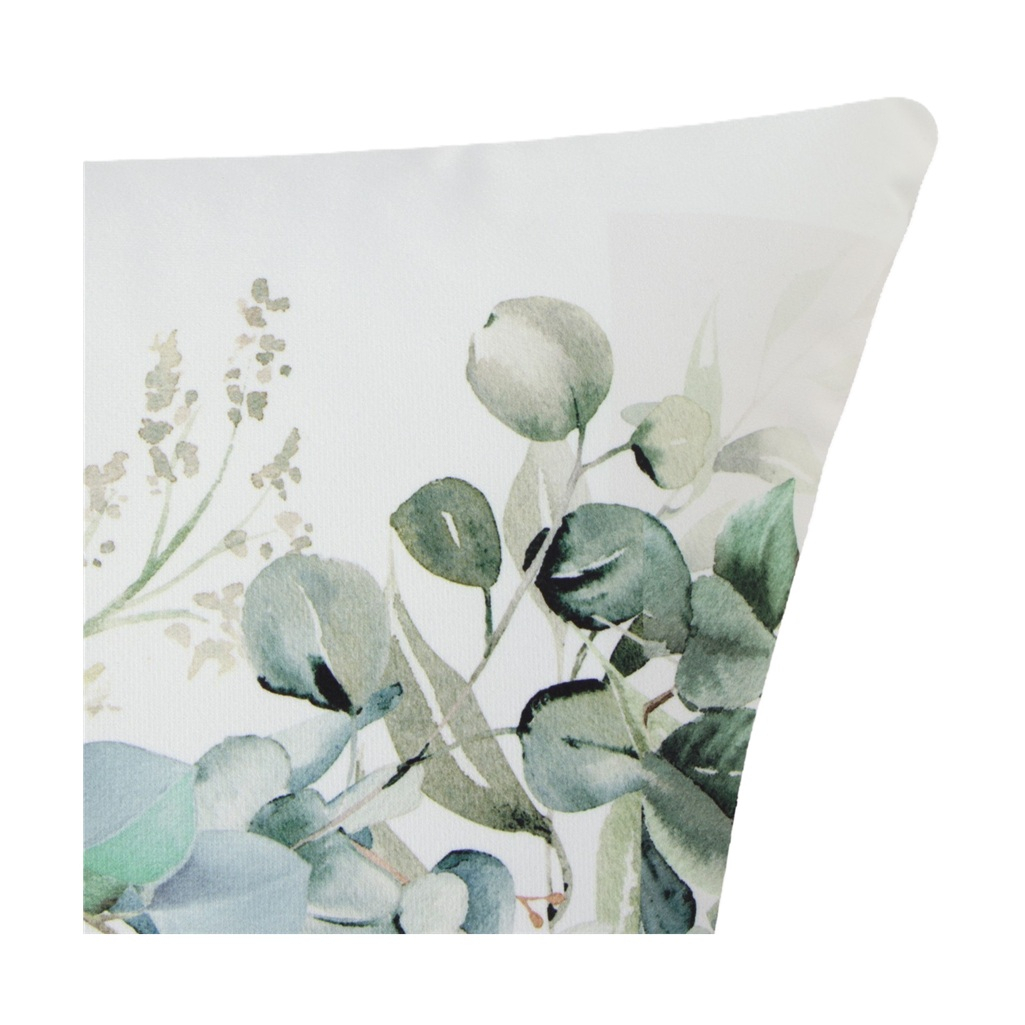 Подушка декоративная Этель Листья 9849758, велюр, синтепон, белый с зеленым, 40х60 см