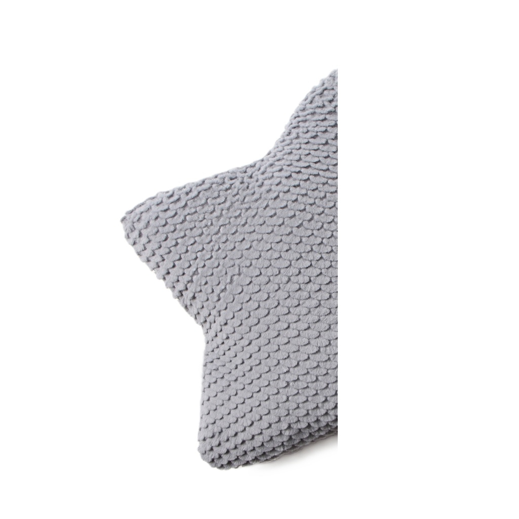 Подушка декоративная Этель Звезда 10766733, велсофт, синтепон, серая, 44 см 