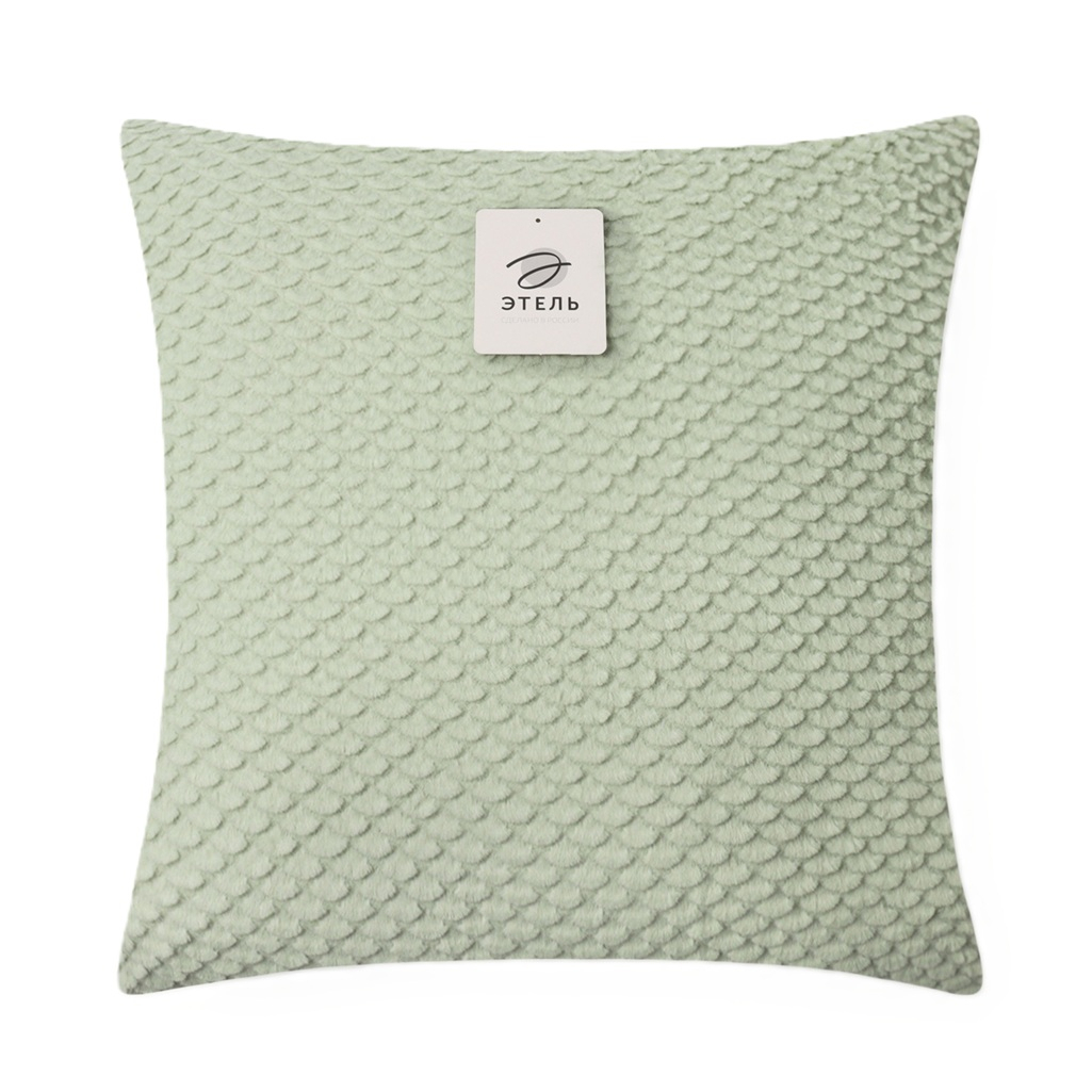 Подушка декоративная Этель Квадрат 10766742, велсофт, синтепон, зеленый, 40х40 см