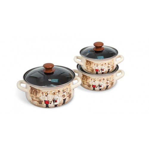 Набор эмалированных кастрюль Сомелье-Экстра 1.5х2х3 л 