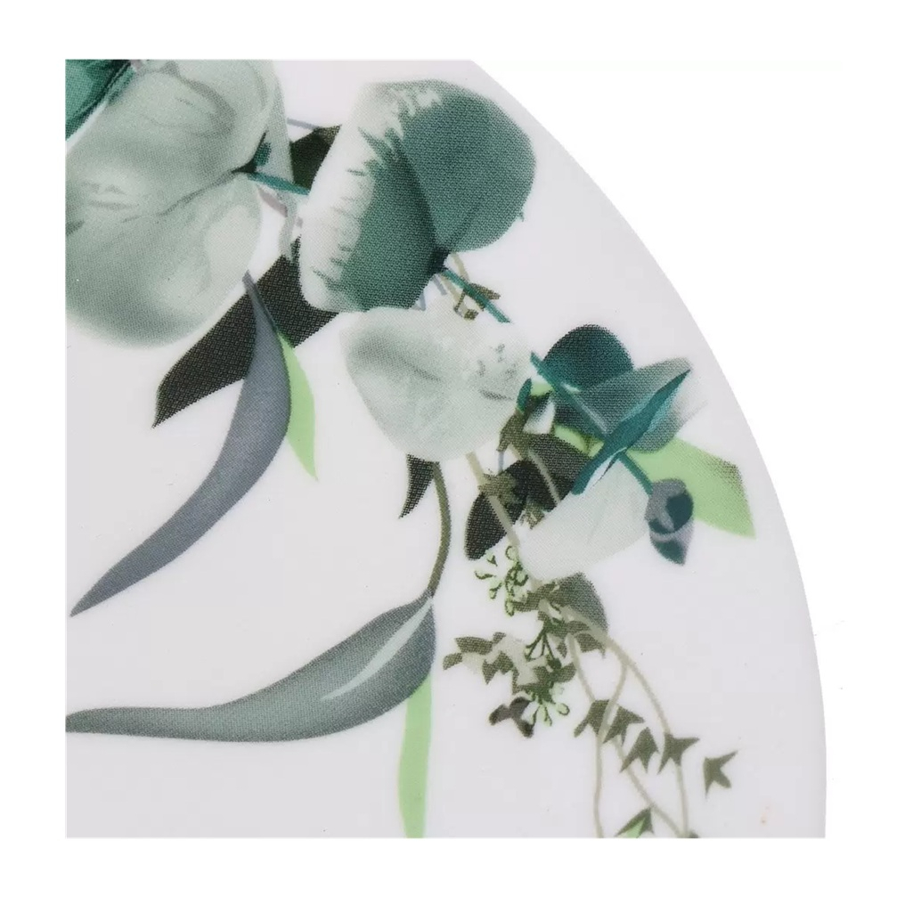 Тарелка обеденная Daniks Эвкалипт LHP 95, круглая, стеклокерамика, белая, 24 см