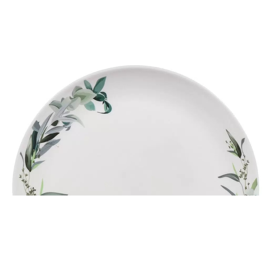 Тарелка обеденная Daniks Эвкалипт LHP 95, круглая, стеклокерамика, белая, 24 см