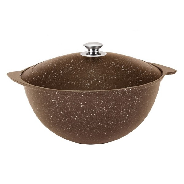 Казан Кукмара для плова 9 л, кофейный мрамор кмк95а