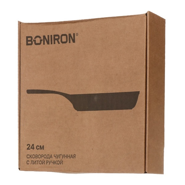 Сковорода чугунная Boniron с литой ручкой 240х45 мм ВС24-01