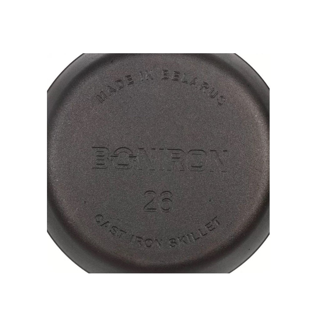 Сковорода чугунная Boniron, 260х200 мм, В260/200, 3 л, без крышки, индукция, черный