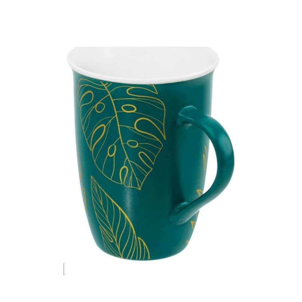 Кружка Elan Gallery Листья, фарфор New Bone China, 450 мл 125х90х125 мм, 230256