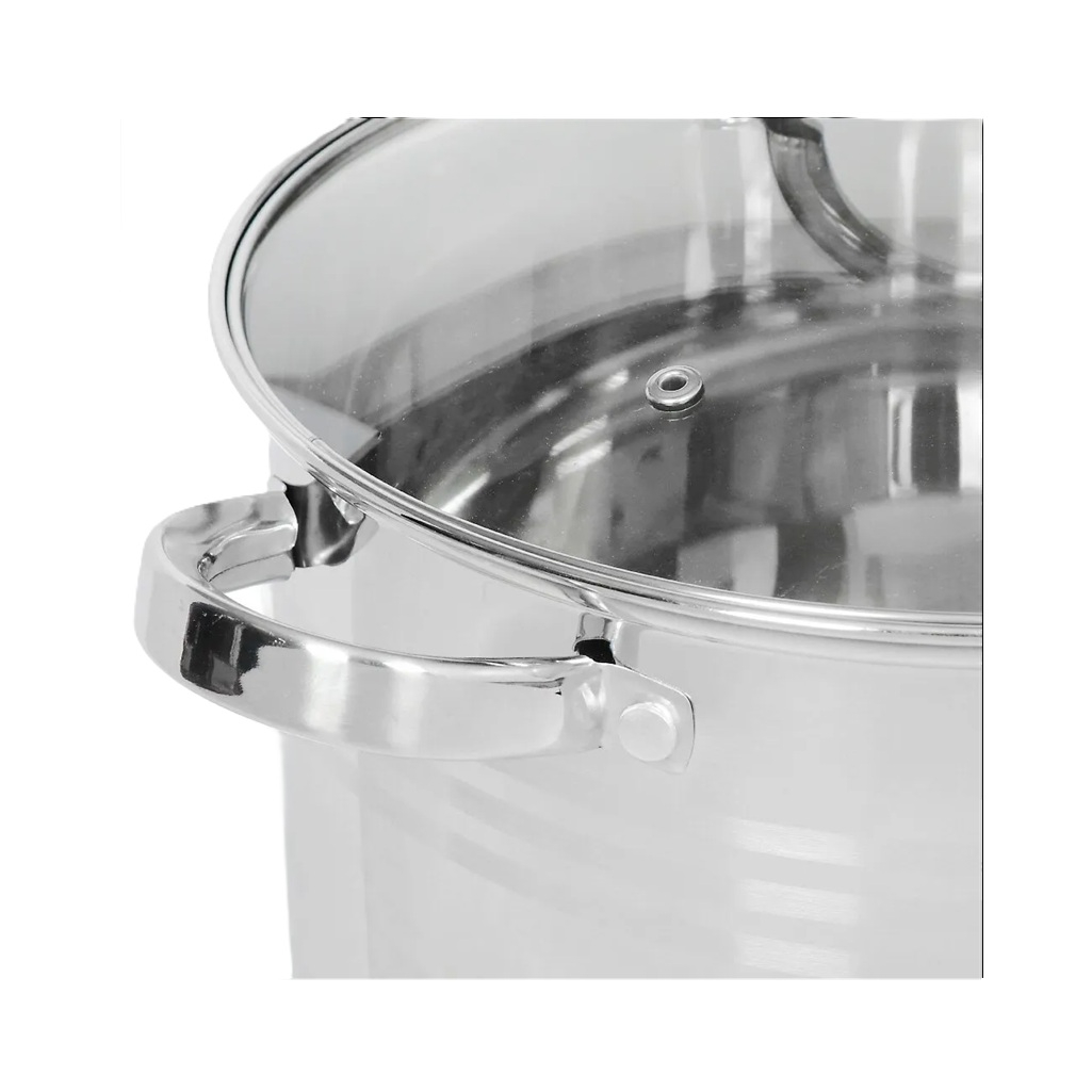 Кастрюля Daniks SP-6BP-12 Общепит с крышкой, нержавеющая сталь, индукция, 12 л
