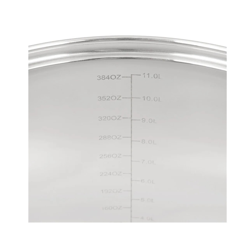 Кастрюля Daniks SP-6BP-12 Общепит с крышкой, нержавеющая сталь, индукция, 12 л