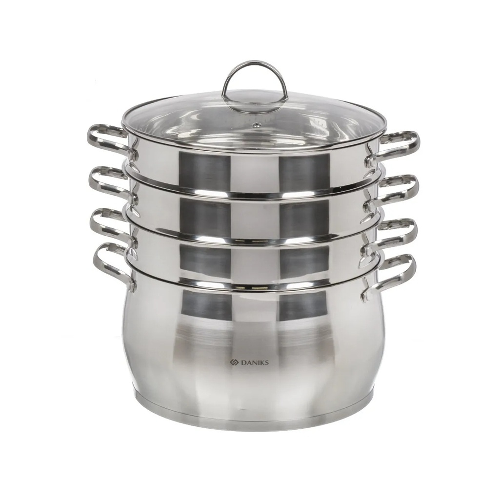 Мантоварка Daniks 4 секции, нержавеющая сталь, индукция, 28 см, 9.8 л