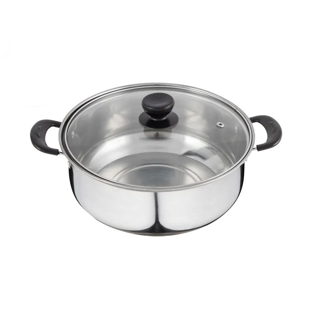 Кастрюля Promo с крышкой, нержавеющая сталь, серебристая, 2.9 л