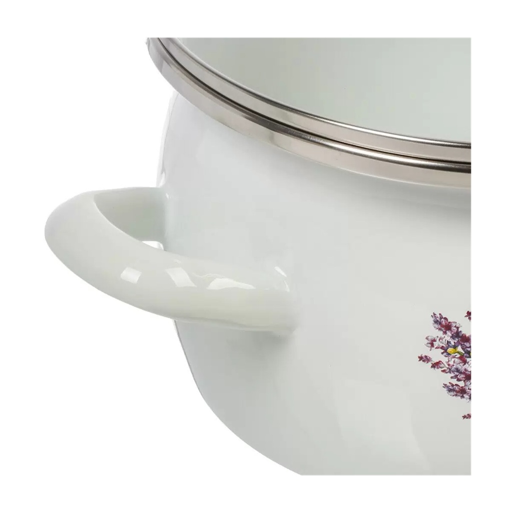 Кастрюля эмалированная Сантэкс Прованс с крышкой, индукция, 3 л