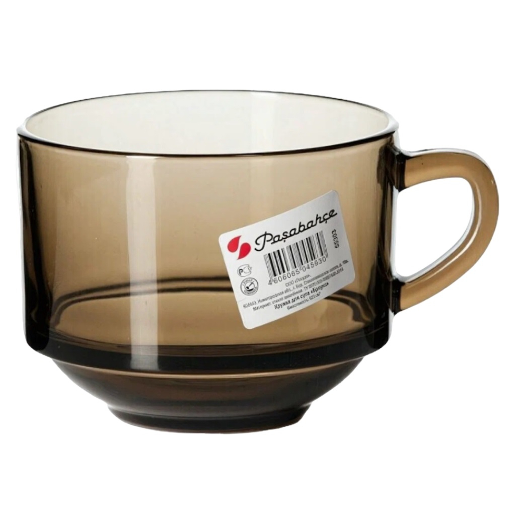 Кружка для супа и бульона Pasabahce Броунз, закаленное стекло, 635 мл, универсальная