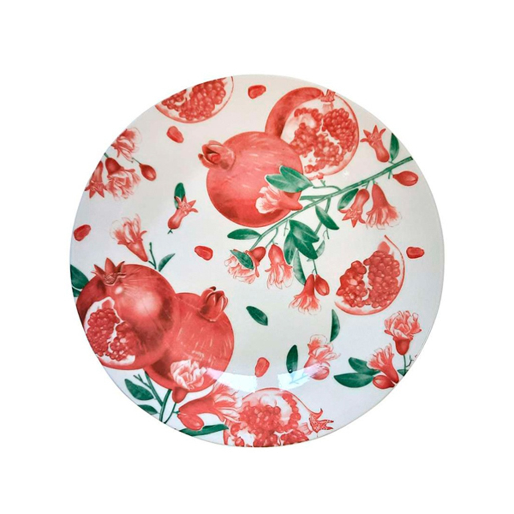 Тарелка десертная МФК Гранат, фарфор, красная с белым, 20 см