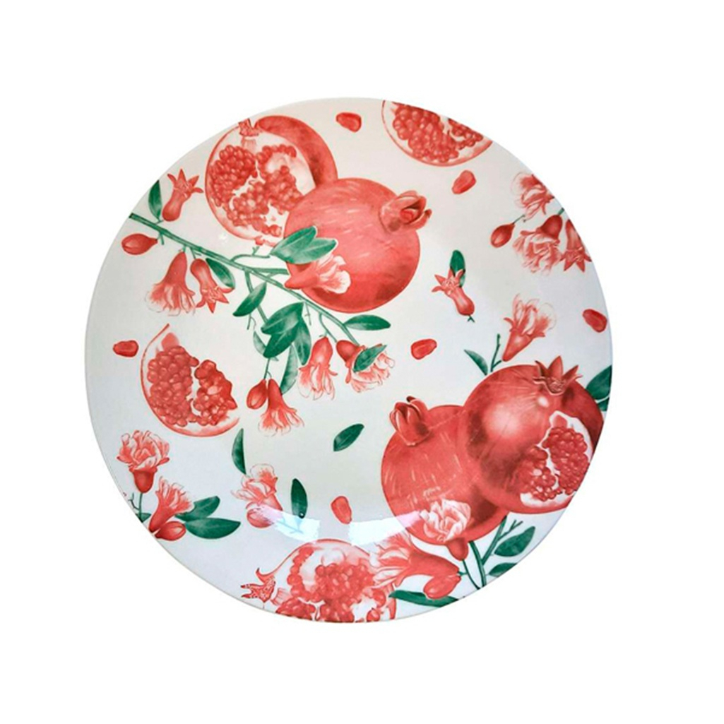 Тарелка десертная МФК Гранат, фарфор, красная с белым, 20 см