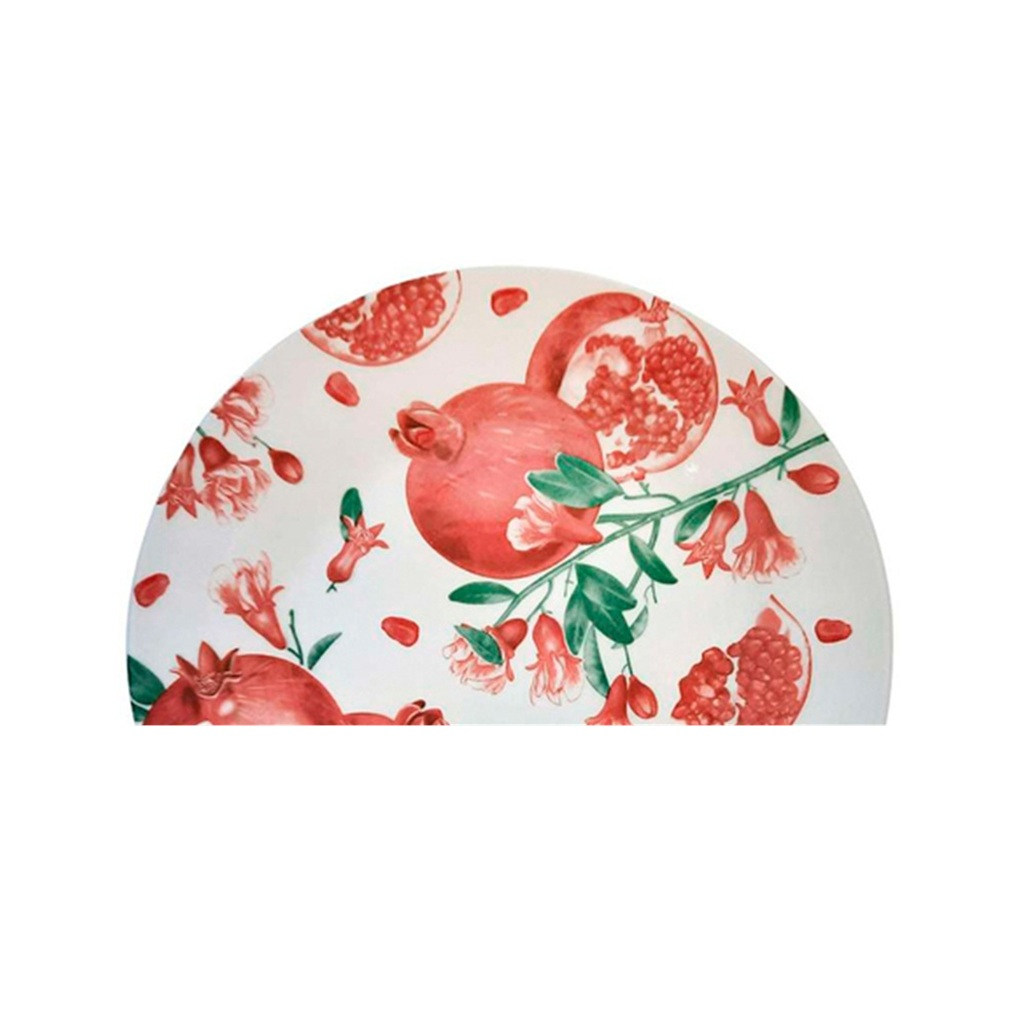 Тарелка десертная МФК Гранат, фарфор, красная с белым, 20 см