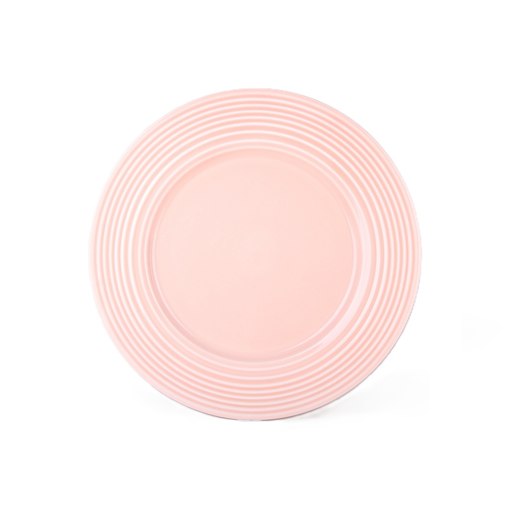 Тарелка обеденная Коралл Beige 7923, круглая, фарфор, розовая, 26 см