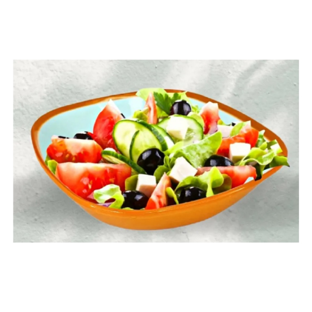 Салатник AkuzPlastic Аква, пластик, ударопрочный, квадратный, оранжевый, 800 мл