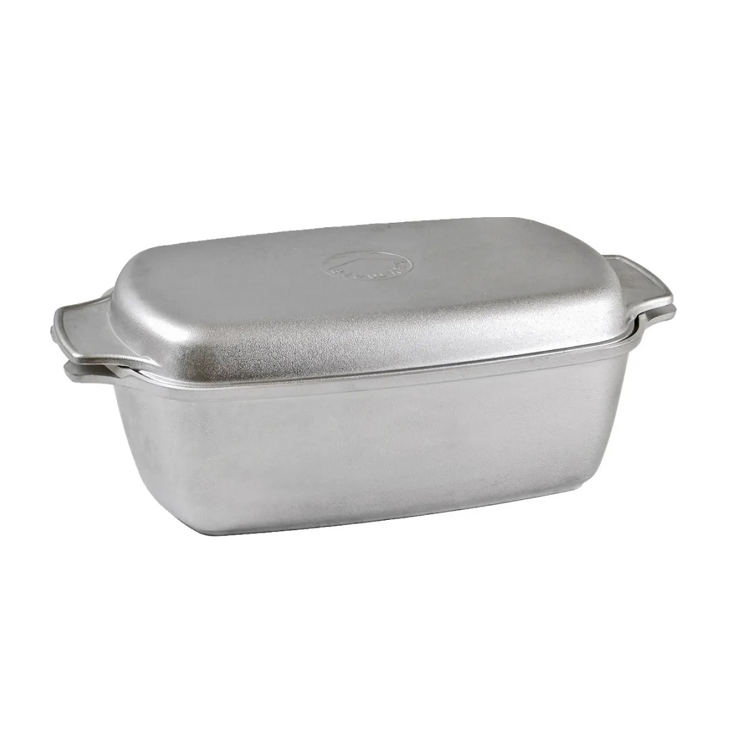 Гусятница Kukmara алюминиевая, с крышкой, объем 5.5 л, серый металлик