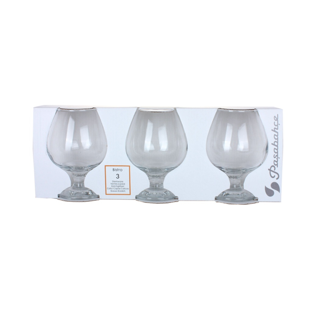 Набор бокалов для коньяка Pasabahce Bistro UD-10203, 395 мл, в упаковке 3 штуки