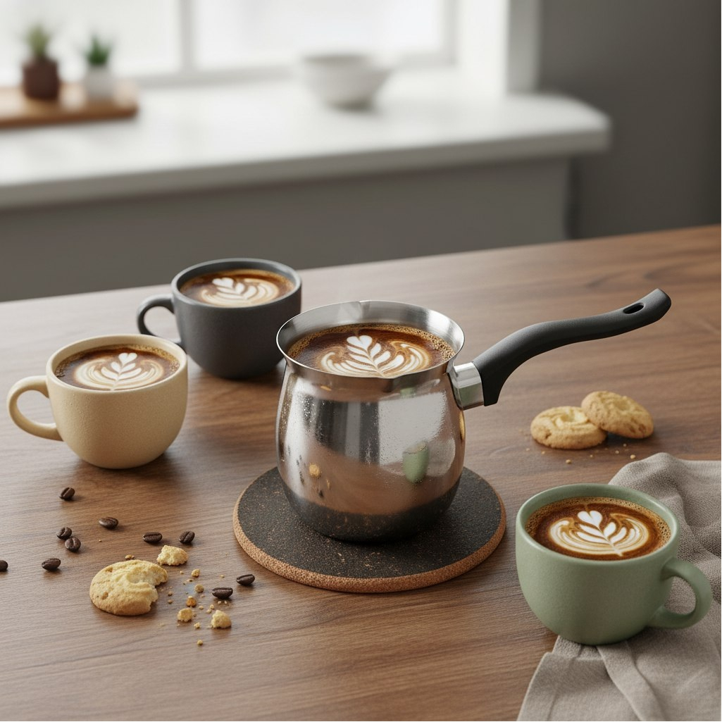 Кофеварка-турка Mallony CW-1000C, стальная, с медным дном, 1000 мл