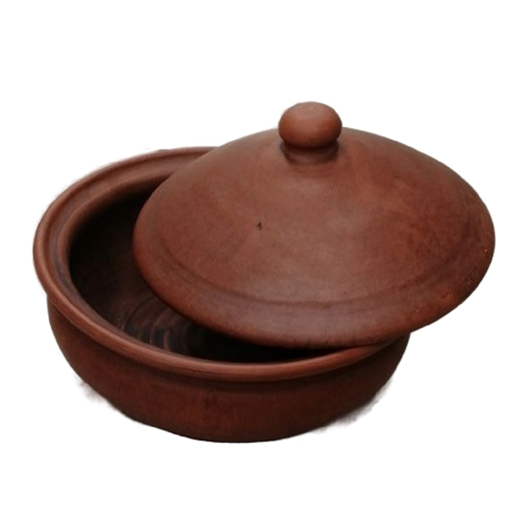 Сковорода с крышкой Р3811, диаметр крышки 26 см, красная глина