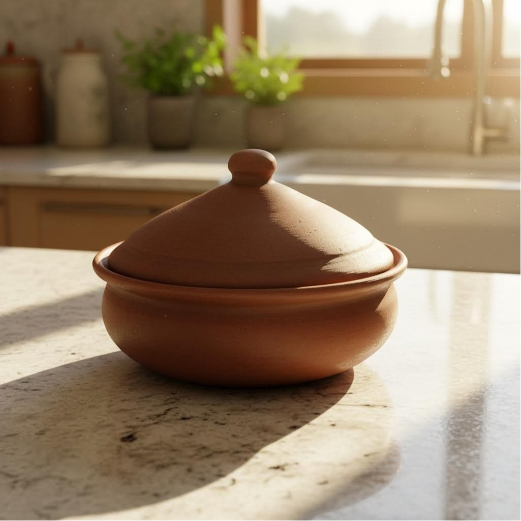 Сковорода с крышкой Р3811, диаметр крышки 26 см, красная глина