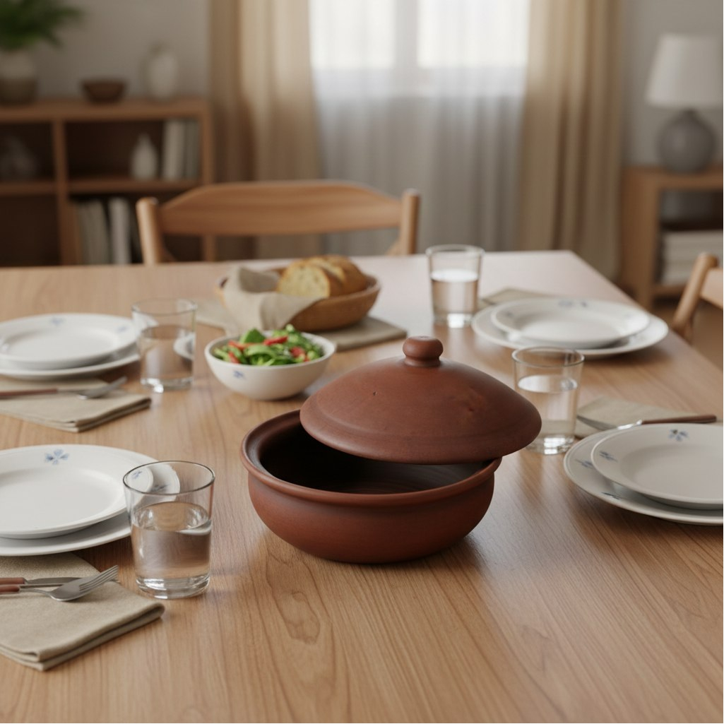 Сковорода с крышкой Р3811, диаметр крышки 26 см, красная глина