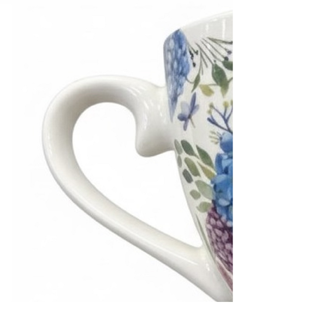 Кружка Daniks Гортензия, толстостенная керамика, гигиеничная глазурь, экологичная, 450 мл