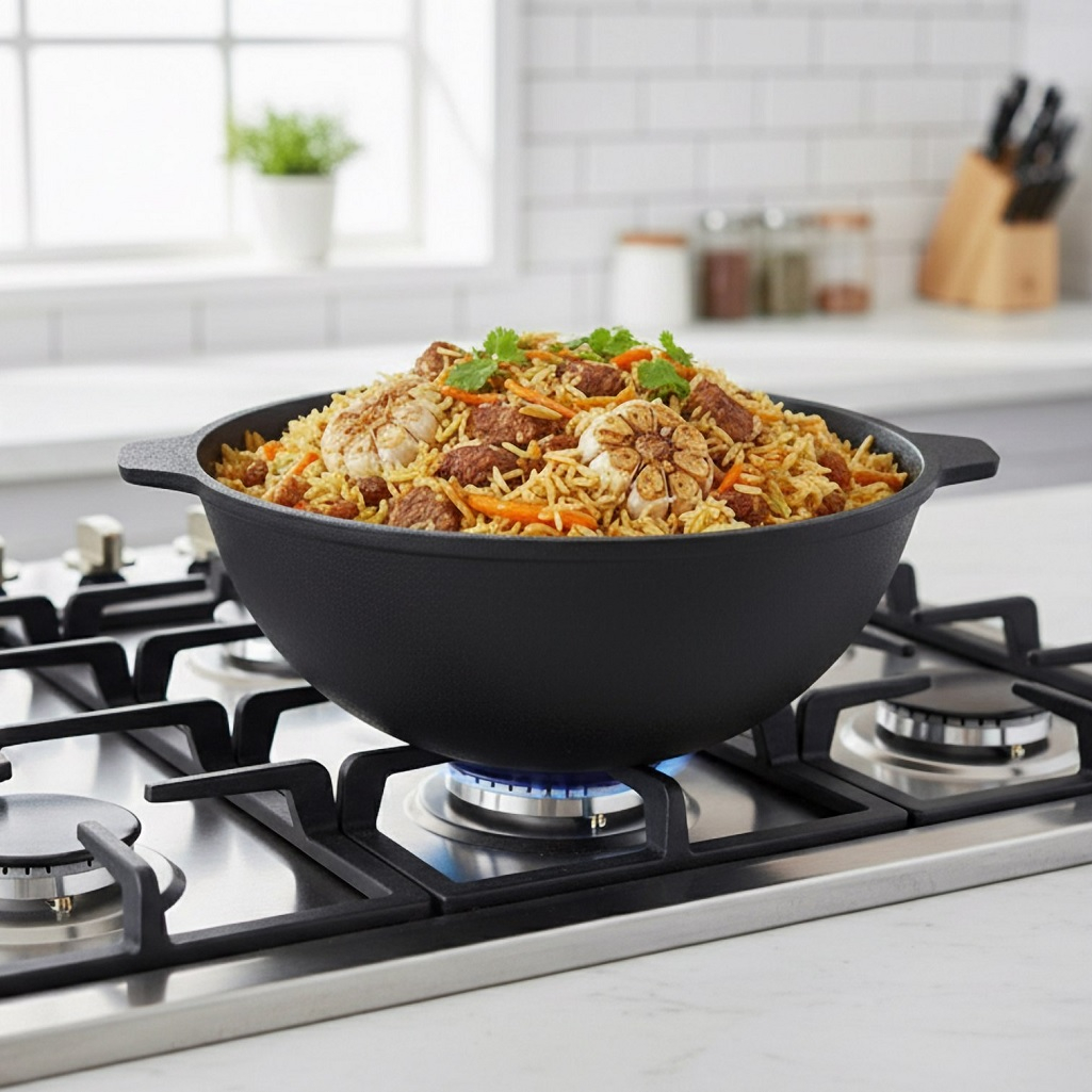 Казан Boniron Manoli К10-01, чугунный, без крышки, черный, 10 л